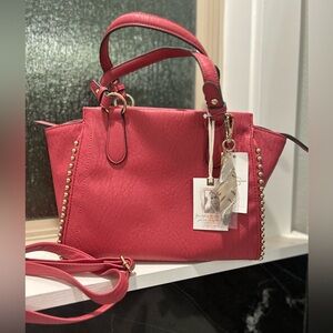 COPY - Jessica Simpson Camille Satchel Purse in Garnet Rose w/ Gold Accents NEW